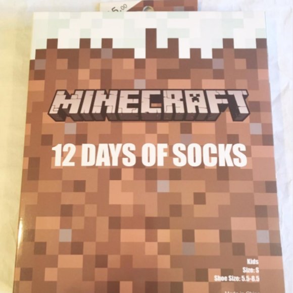 NEW! Minecraft 12 days of Socks Kids sz S 5.5-8.5 - Picture 3 of 7